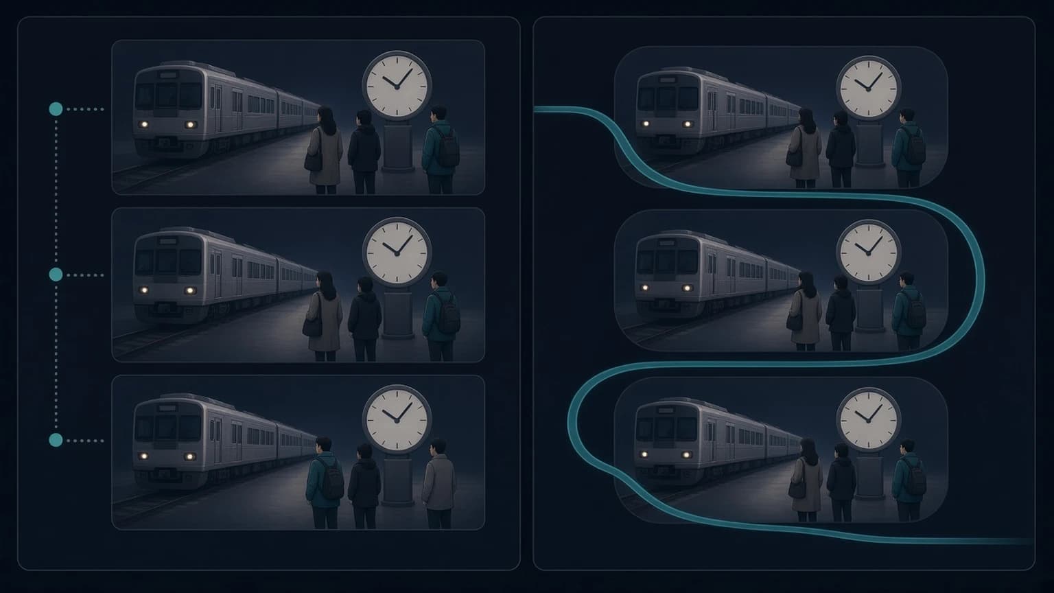 a series of delays와 a string of delays의 강조점 비교: 일련의 지연과 잇따른 지연